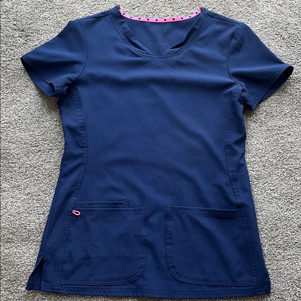 HeartSoul Navy Top with Pink Trim